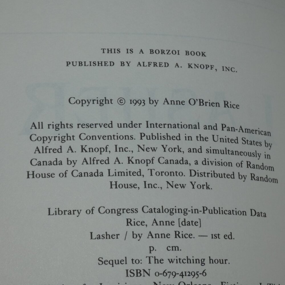 Anne Rice LASHER Signed 1st - Picture 7 of 14